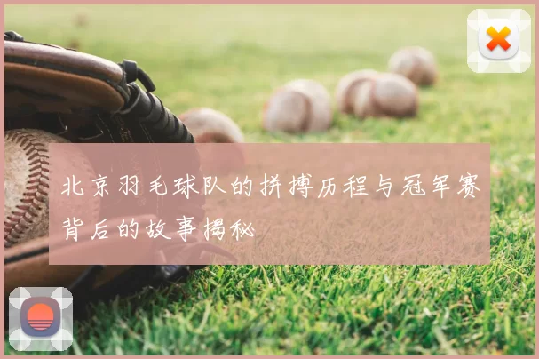 北京羽毛球队的拼搏历程与冠军赛背后的故事揭秘